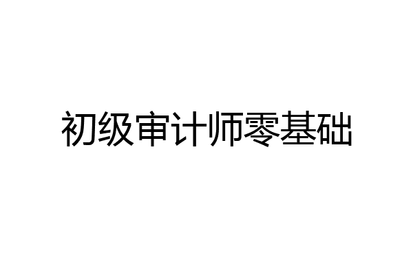 初级审计师零基础