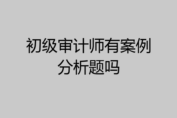 初级审计师有案例分析题吗
