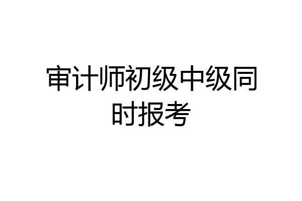 审计师初级中级同时报考