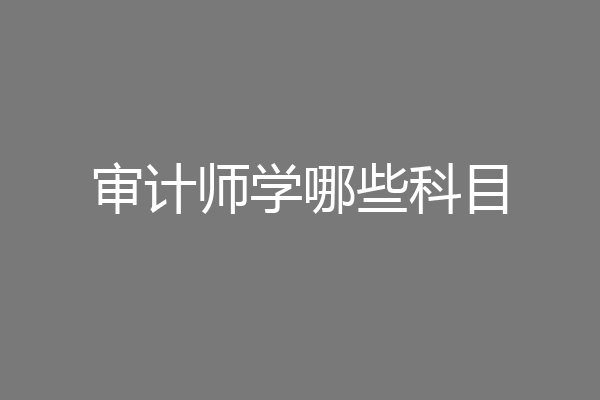 审计师学哪些科目