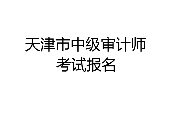 天津市中级审计师考试报名