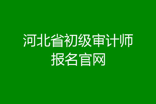 河北省初级审计师报名官网