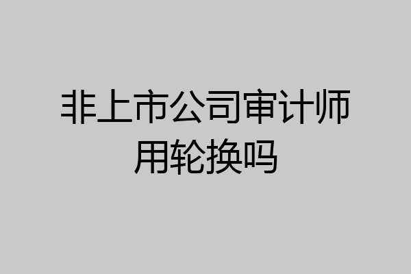 非上市公司审计师用轮换吗