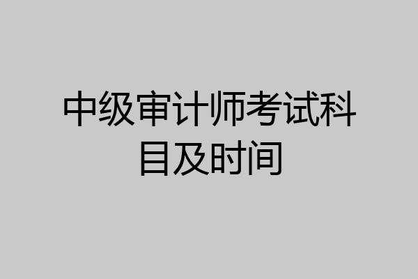 中级审计师考试科目及时间