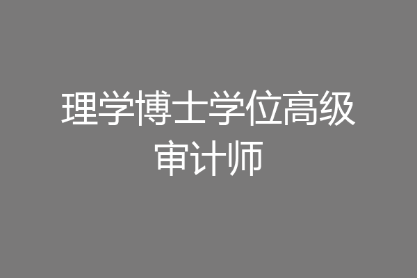 理学博士学位高级审计师