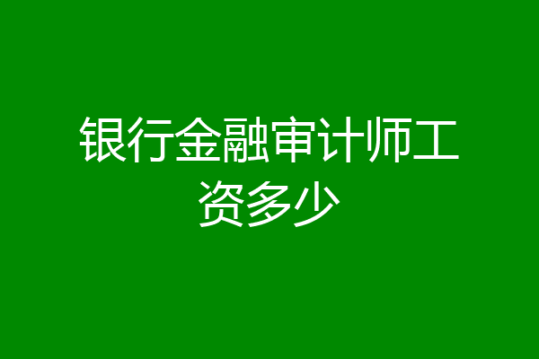 银行金融审计师工资多少
