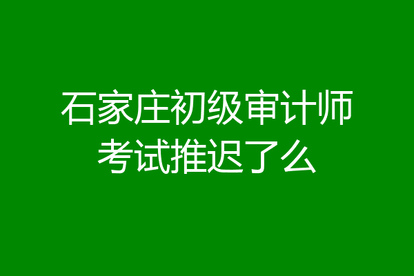 石家庄初级审计师考试推迟了么