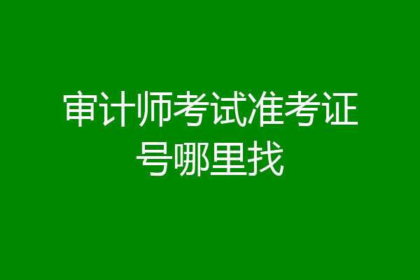审计师考试准考证号哪里找