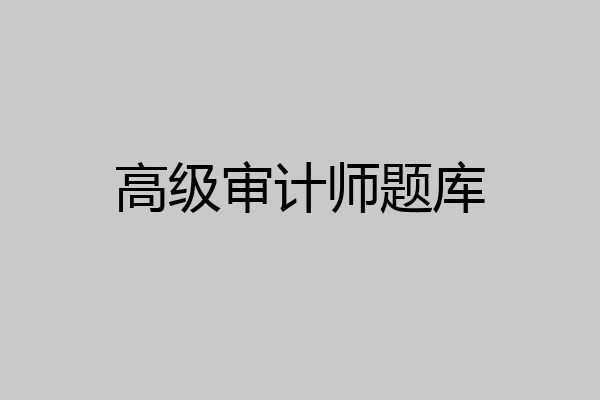 高级审计师题库