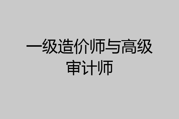 一级造价师与高级审计师