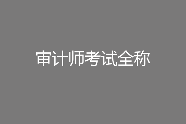 审计师考试全称