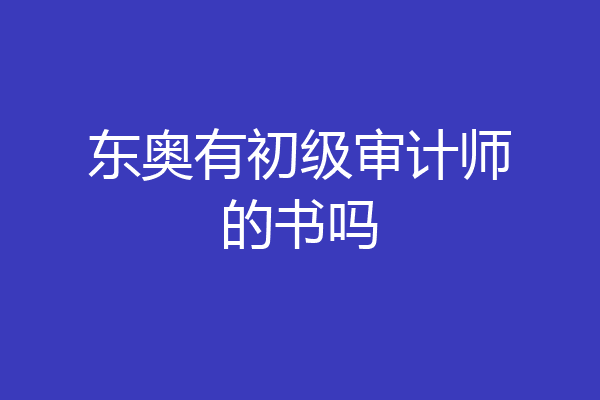 东奥有初级审计师的书吗