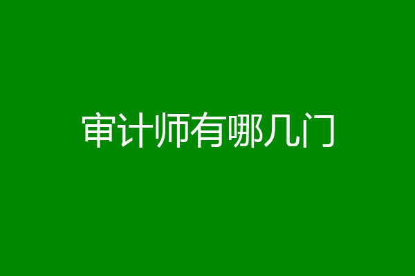 审计师有哪几门