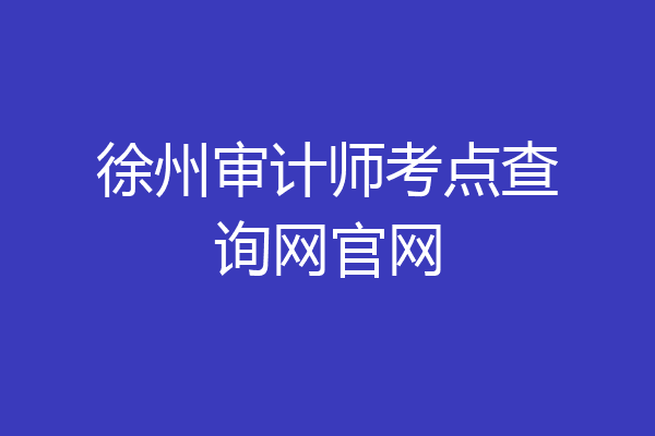徐州审计师考点查询网官网