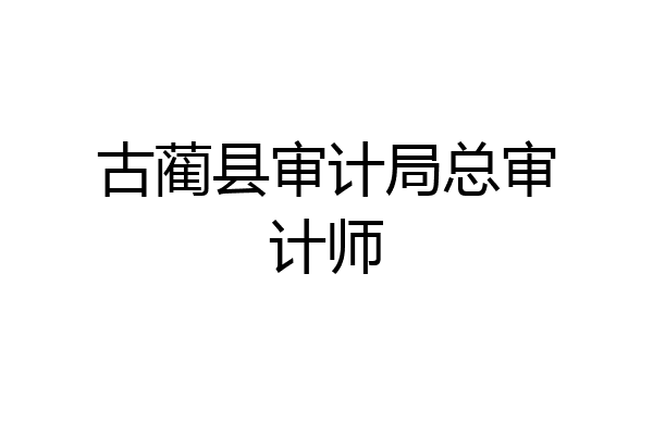 古蔺县审计局总审计师