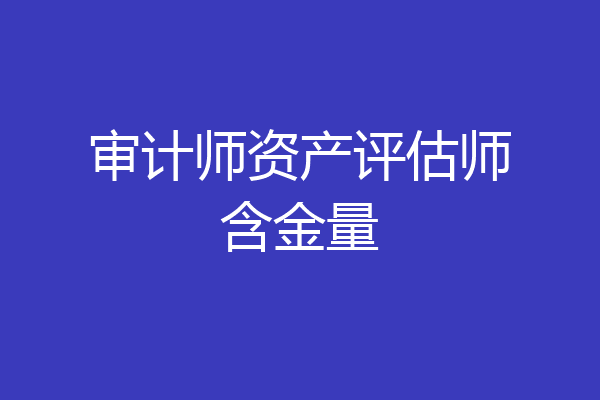 审计师资产评估师含金量