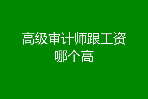 高级审计师跟工资哪个高