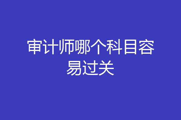 审计师哪个科目容易过关