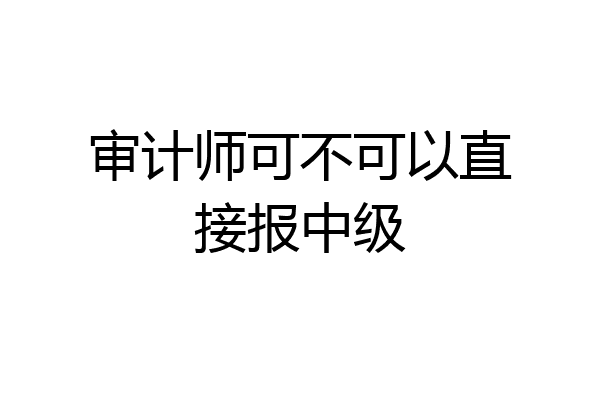 审计师可不可以直接报中级