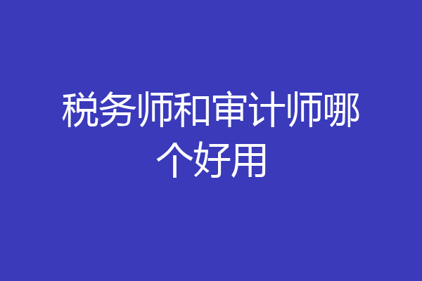 税务师和审计师哪个好用