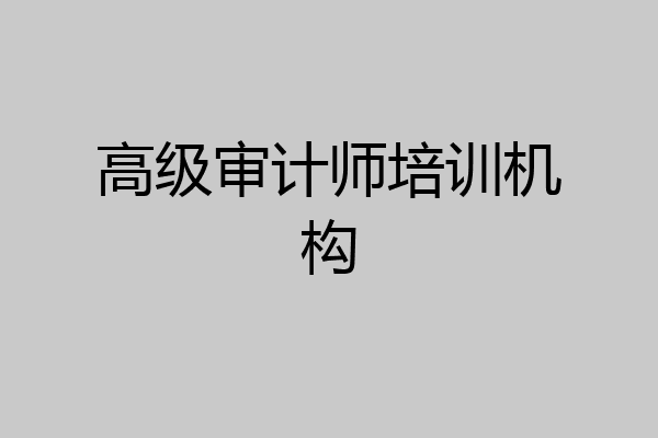 高级审计师培训机构