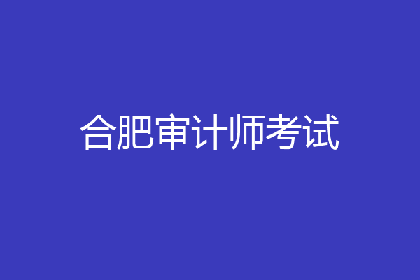 合肥审计师考试