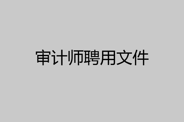 审计师聘用文件