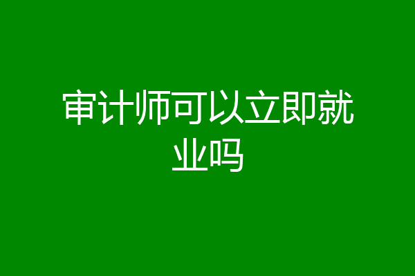 审计师可以立即就业吗
