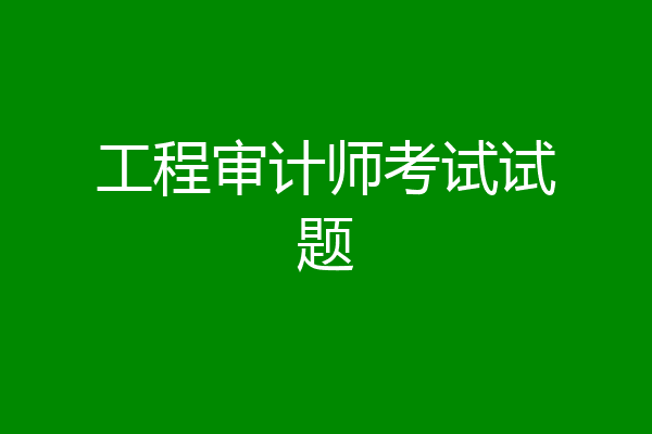 工程审计师考试试题