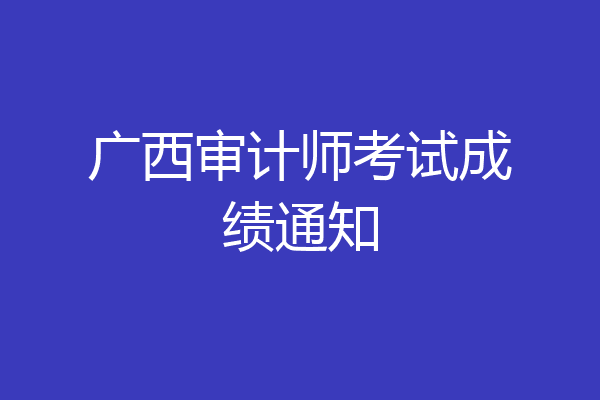 广西审计师考试成绩通知