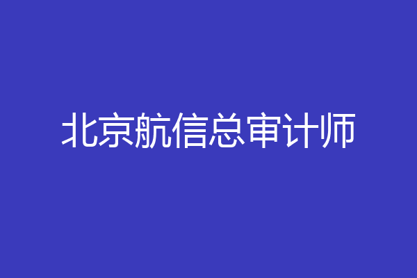 北京航信总审计师