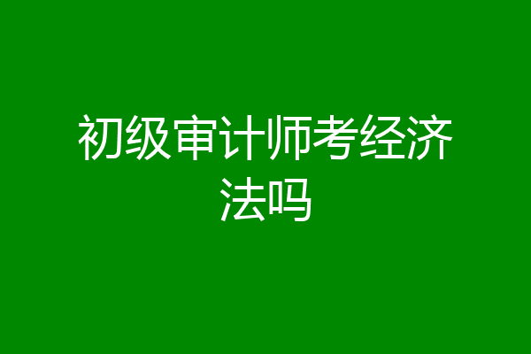 初级审计师考经济法吗