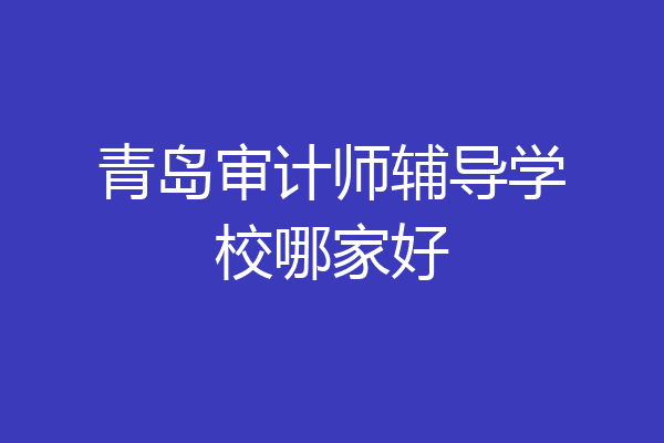 青岛审计师辅导学校哪家好