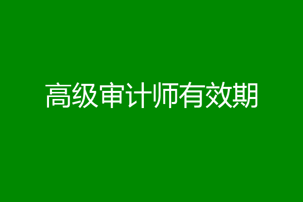 高级审计师有效期