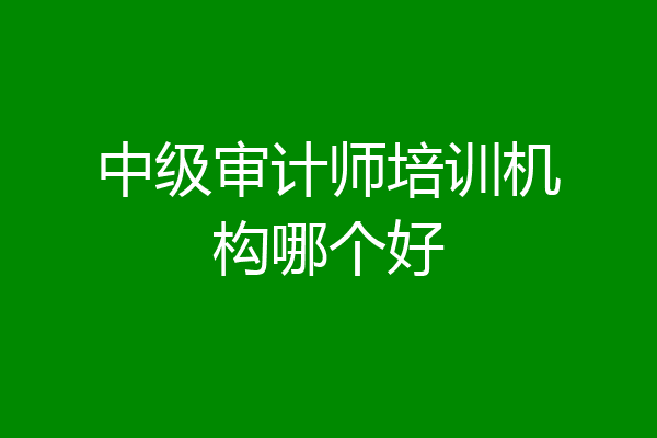 中级审计师培训机构哪个好