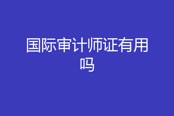 国际审计师证有用吗