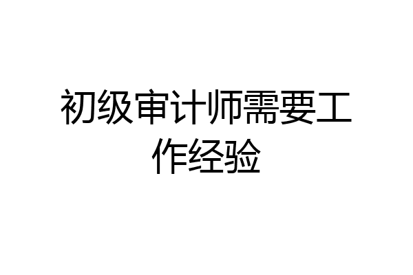 初级审计师需要工作经验