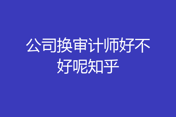 公司换审计师好不好呢知乎