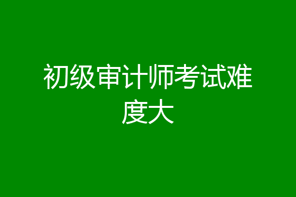 初级审计师考试难度大