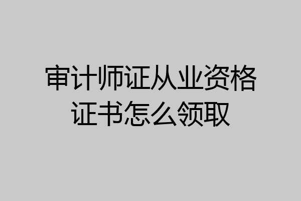 审计师证从业资格证书怎么领取
