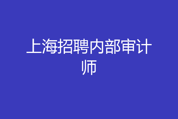 上海招聘内部审计师