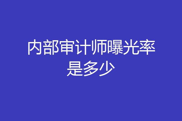 内部审计师曝光率是多少