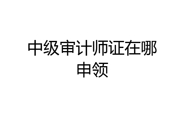 中级审计师证在哪申领