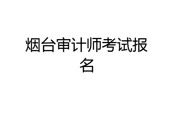 烟台审计师考试报名