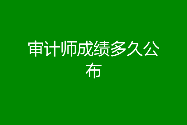 审计师成绩多久公布
