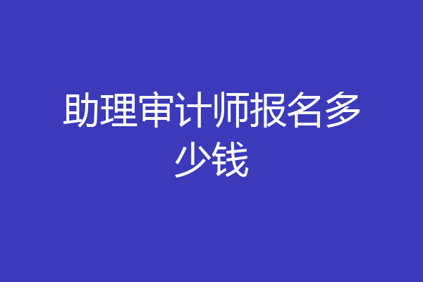 助理审计师报名多少钱