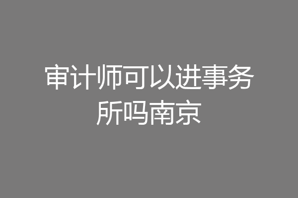 审计师可以进事务所吗南京