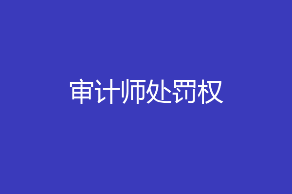 审计师处罚权