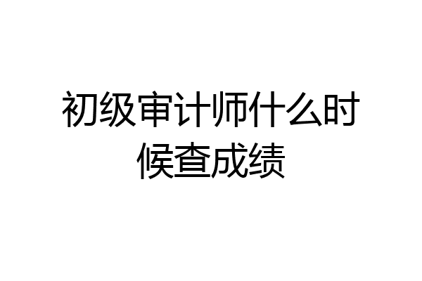 初级审计师什么时候查成绩