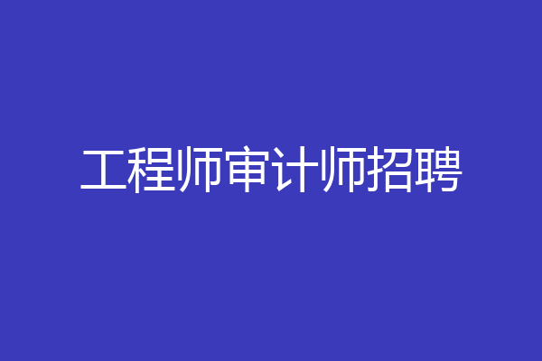 工程师审计师招聘